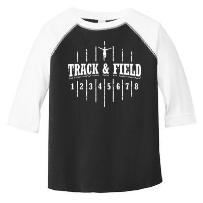 Funny Track And Field Design Runner Numbers Toddler Fine Jersey T-Shirt