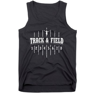 Funny Track And Field Design Runner Numbers Tank Top