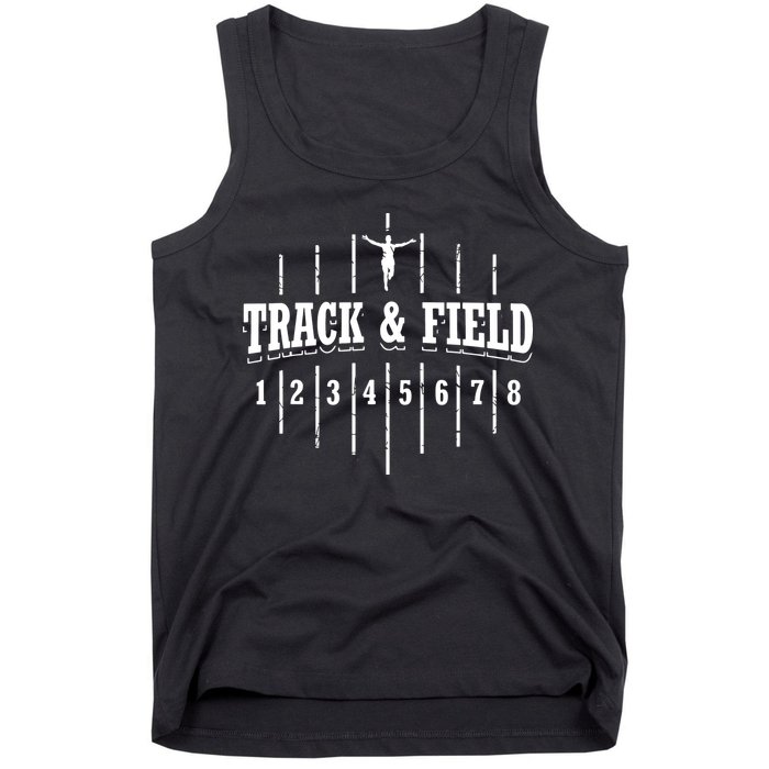 Funny Track And Field Design Runner Numbers Tank Top