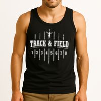 Funny Track And Field Design Runner Numbers Tank Top