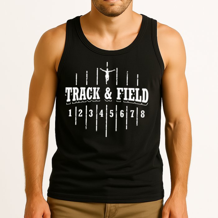 Funny Track And Field Design Runner Numbers Tank Top