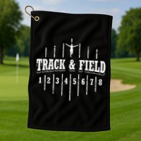 Funny Track And Field Design Runner Numbers Golf Towel