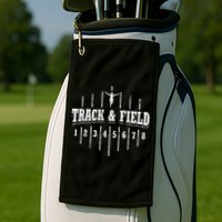 Funny Track And Field Design Runner Numbers Golf Towel