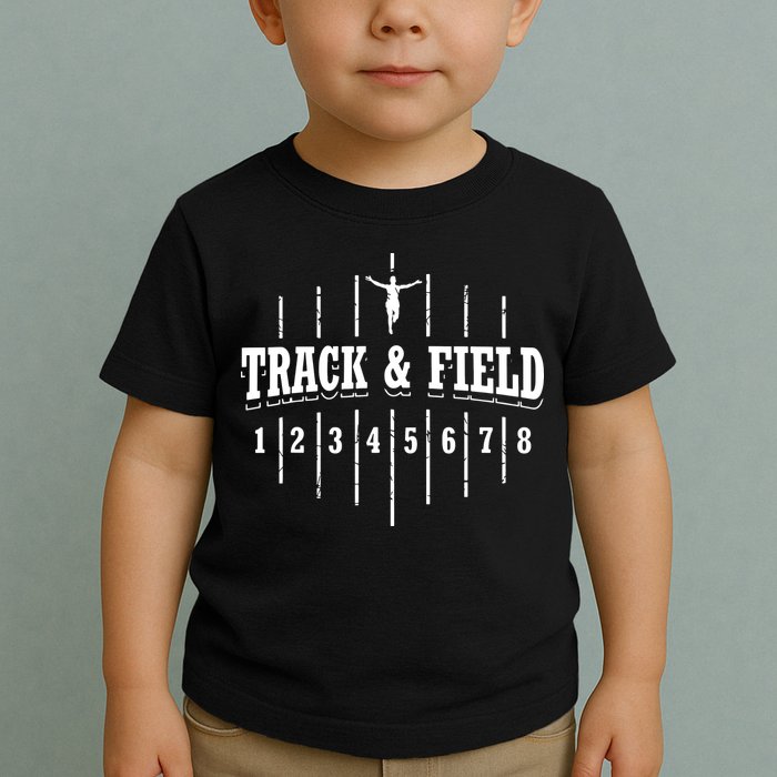 Funny Track And Field Design Runner Numbers Toddler T-Shirt