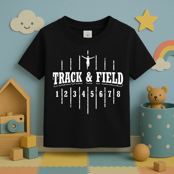 Funny Track And Field Design Runner Numbers Toddler T-Shirt