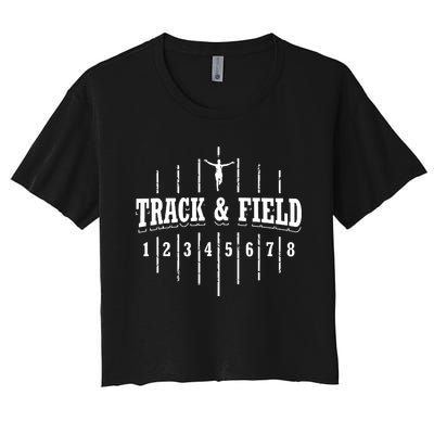 Funny Track And Field Design Runner Numbers Women's Crop Top Tee