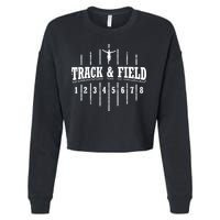 Funny Track And Field Design Runner Numbers Cropped Pullover Crew