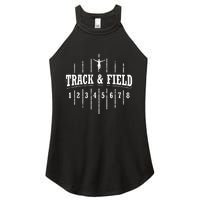 Funny Track And Field Design Runner Numbers Women's Perfect Tri Rocker Tank