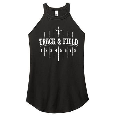 Funny Track And Field Design Runner Numbers Women's Perfect Tri Rocker Tank