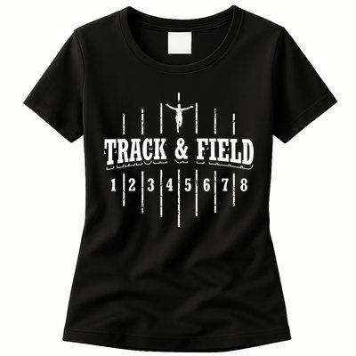 Funny Track And Field Design Runner Numbers Womens T-Shirt