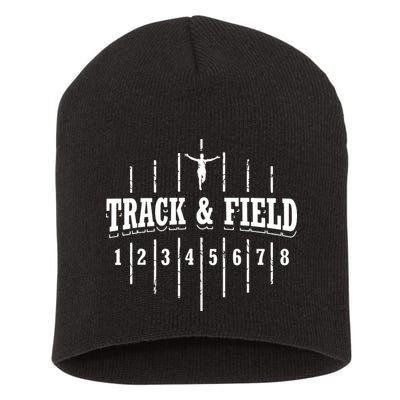 Funny Track And Field Design Runner Numbers Short Acrylic Beanie