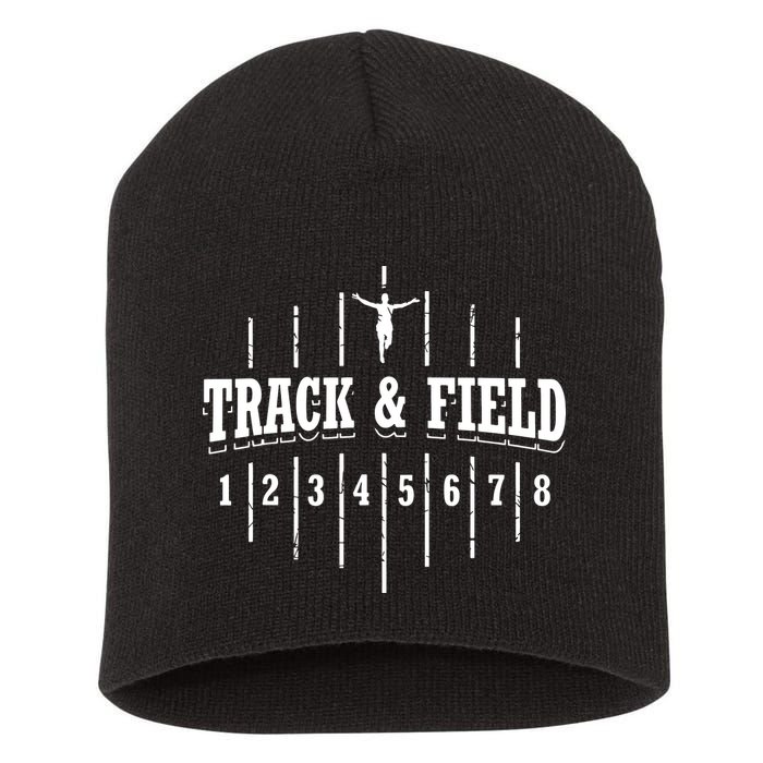 Funny Track And Field Design Runner Numbers Short Acrylic Beanie