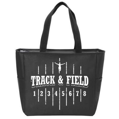 Funny Track And Field Design Runner Numbers Zip Tote Bag