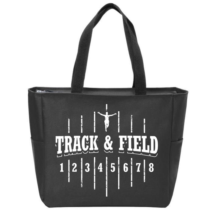 Funny Track And Field Design Runner Numbers Zip Tote Bag