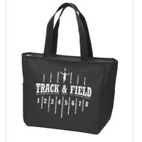 Funny Track And Field Design Runner Numbers Zip Tote Bag