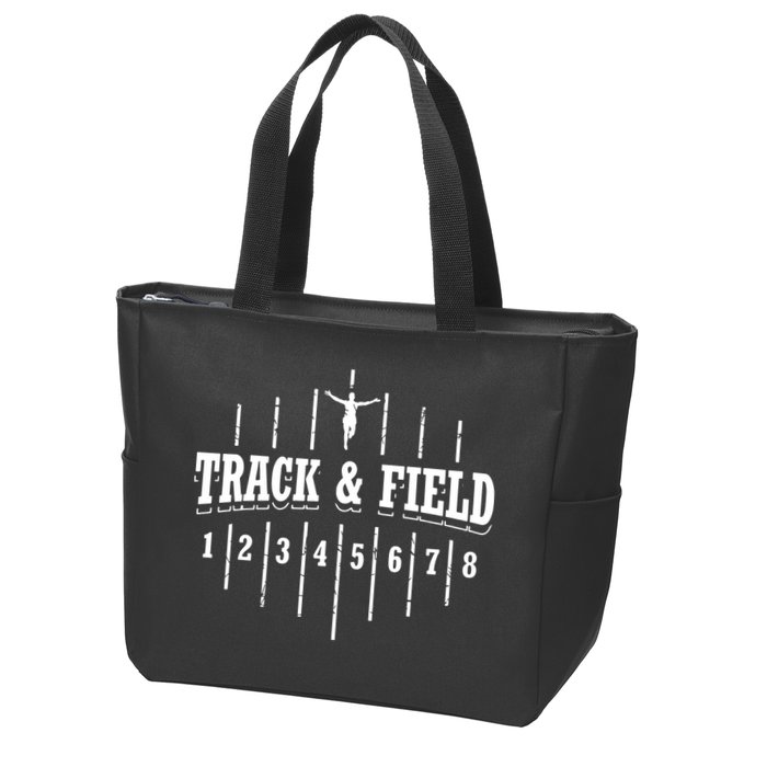 Funny Track And Field Design Runner Numbers Zip Tote Bag