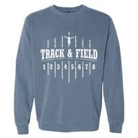 Funny Track And Field Design Runner Numbers Garment-Dyed Sweatshirt