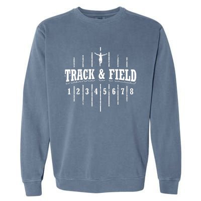 Funny Track And Field Design Runner Numbers Garment-Dyed Sweatshirt