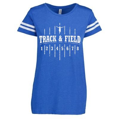 Funny Track And Field Design Runner Numbers Enza Ladies Jersey Football T-Shirt