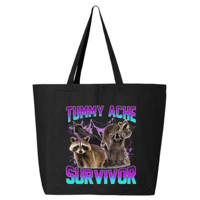 Funny Tummy Ache Survivor Raccoon 25L Jumbo Tote