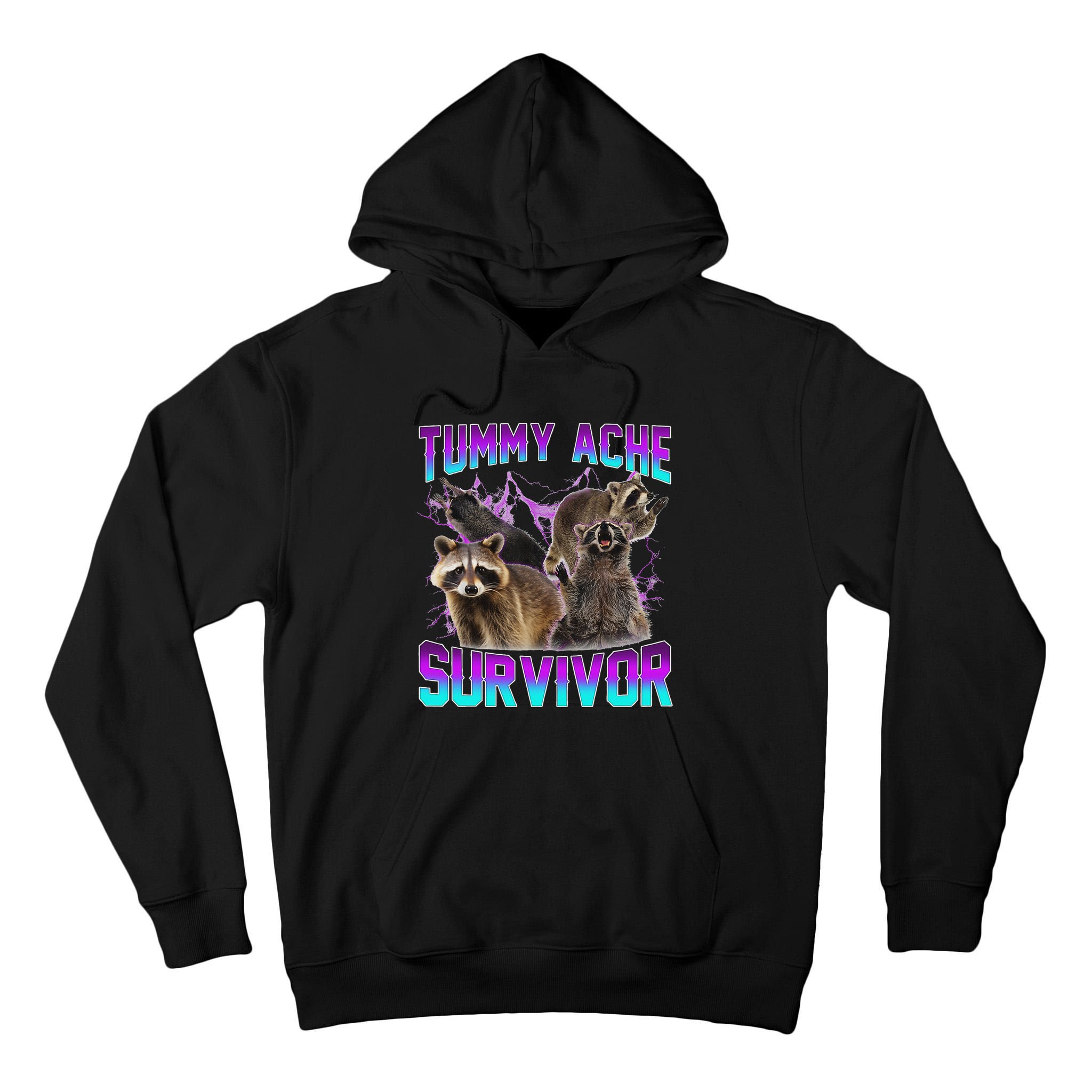 Funny Tummy Ache Survivor Raccoon Tall Hoodie