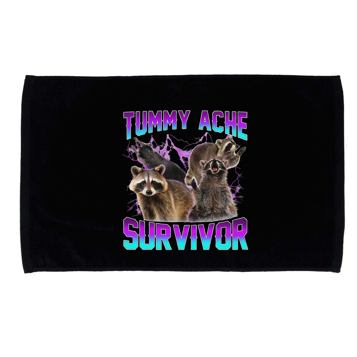 Funny Tummy Ache Survivor Raccoon Microfiber Hand Towel