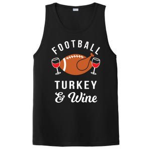 Football Turkey And Wine Funny Thanksgiving Ing Gift PosiCharge Competitor Tank