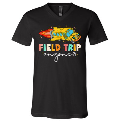Field Trip Anyone Field Day Teachers V-Neck T-Shirt