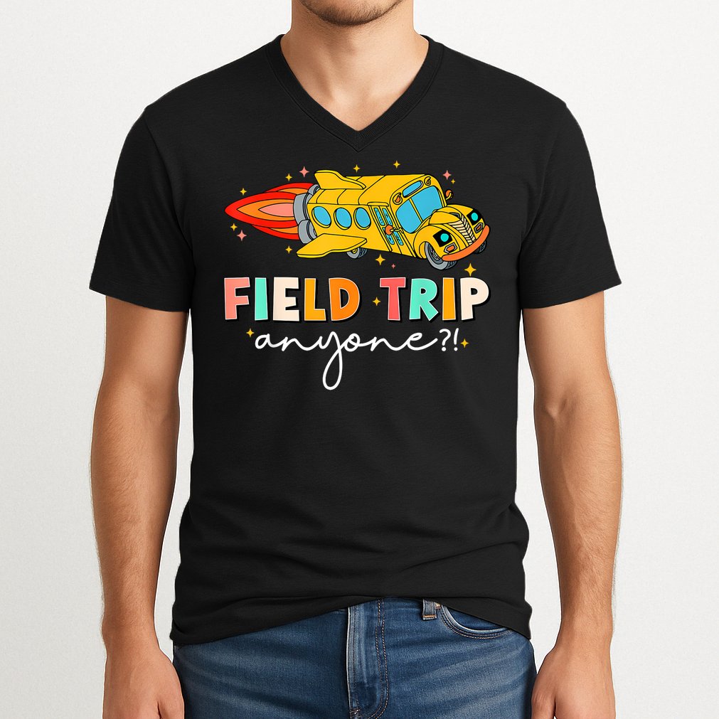 Field Trip Anyone Field Day Teachers V-Neck T-Shirt