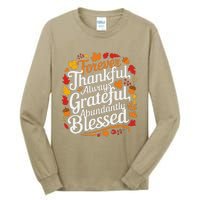 Forever Thankful Always Gratefulblessed Thanksgiving Tall Long Sleeve T-Shirt