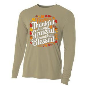 Forever Thankful Always Gratefulblessed Thanksgiving Cooling Performance Long Sleeve Crew