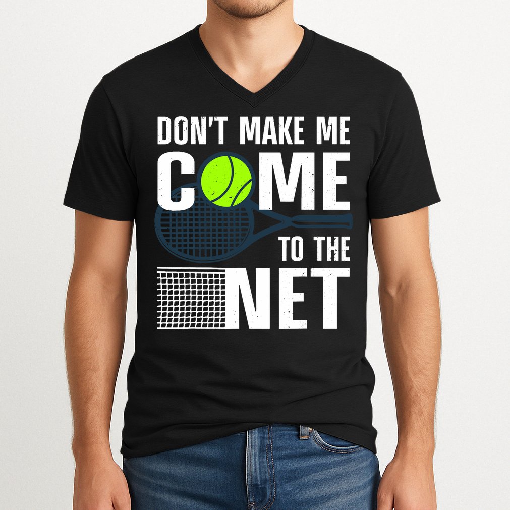 Funny Tennis Art For Adult Teens Tennis Player Lover V-Neck T-Shirt