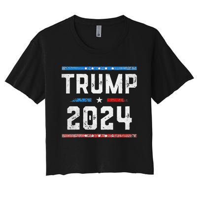 Funny Trump Arrest This Donald Trump Middle Finger President Women's Crop Top Tee