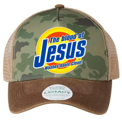 Funny The Blood Of Jesus Washes Souls Clean Detergent Legacy Tie Dye Trucker Hat