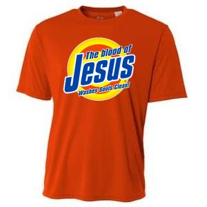 Funny The Blood Of Jesus Washes Souls Clean Detergent Cooling Performance Crew T-Shirt