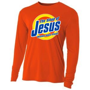 Funny The Blood Of Jesus Washes Souls Clean Detergent Cooling Performance Long Sleeve Crew