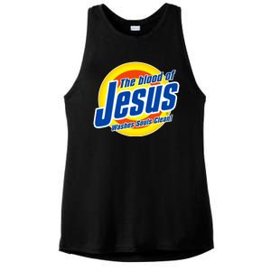 Funny The Blood Of Jesus Washes Souls Clean Detergent Ladies PosiCharge Tri-Blend Wicking Tank