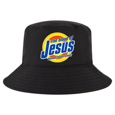Funny The Blood Of Jesus Washes Souls Clean Detergent Cool Comfort Performance Bucket Hat