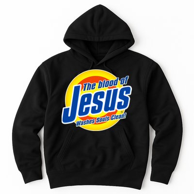 Funny The Blood Of Jesus Washes Souls Clean Detergent Hoodie