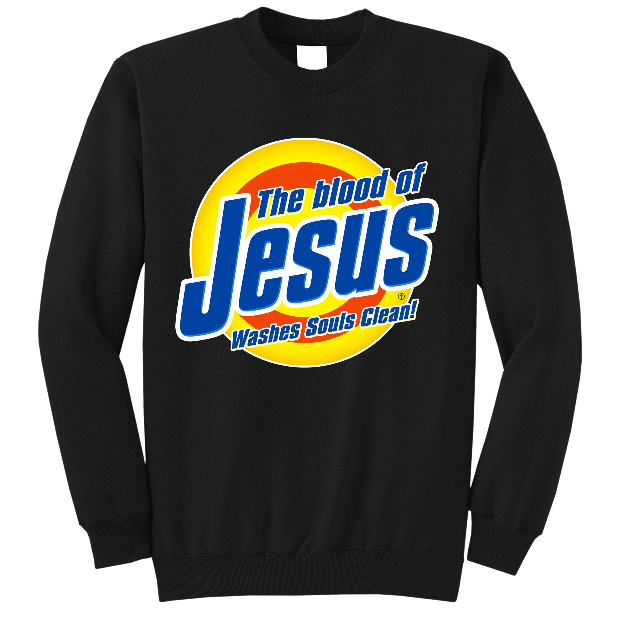 Funny The Blood Of Jesus Washes Souls Clean Detergent Sweatshirt