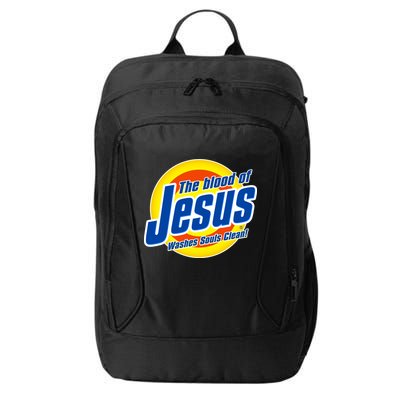Funny The Blood Of Jesus Washes Souls Clean Detergent City Backpack