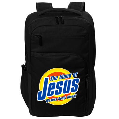 Funny The Blood Of Jesus Washes Souls Clean Detergent Impact Tech Backpack