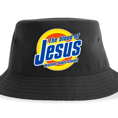 Funny The Blood Of Jesus Washes Souls Clean Detergent Sustainable Bucket Hat