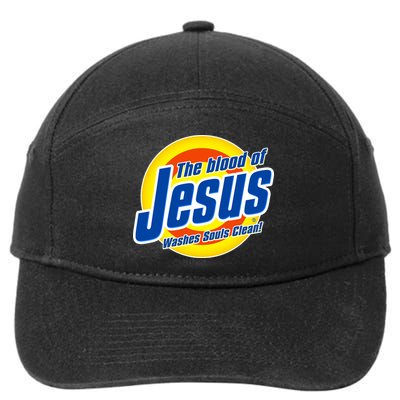 Funny The Blood Of Jesus Washes Souls Clean Detergent 7-Panel Snapback Hat
