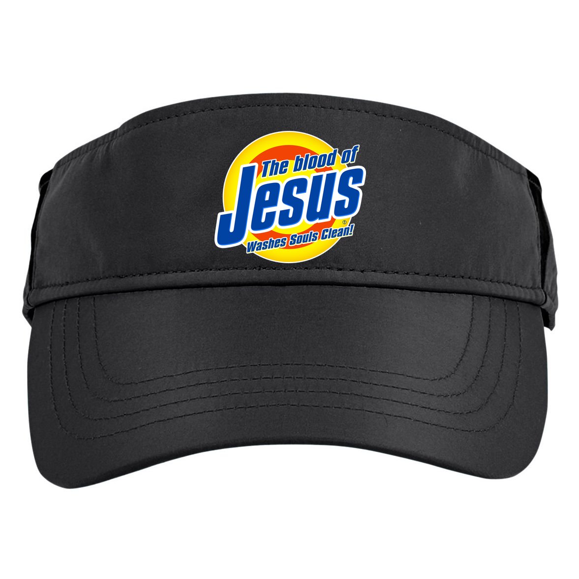 Funny The Blood Of Jesus Washes Souls Clean Detergent Adult Drive Performance Visor