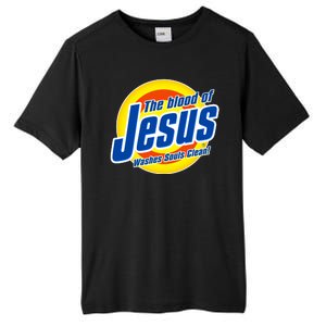 Funny The Blood Of Jesus Washes Souls Clean Detergent Tall Fusion ChromaSoft Performance T-Shirt