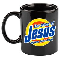 Funny The Blood Of Jesus Washes Souls Clean Detergent 11oz C Handle Ceramic Mug