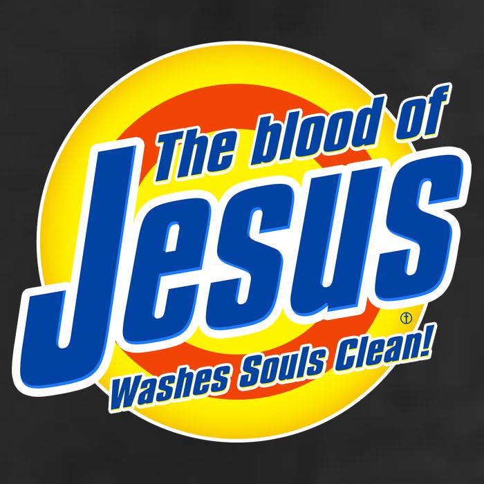 Funny The Blood Of Jesus Washes Souls Clean Detergent 15oz Campfire Ceramic Mug
