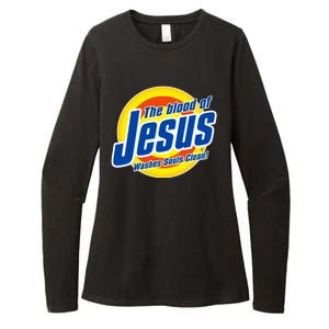 Funny The Blood Of Jesus Washes Souls Clean Detergent Womens CVC Long Sleeve Shirt