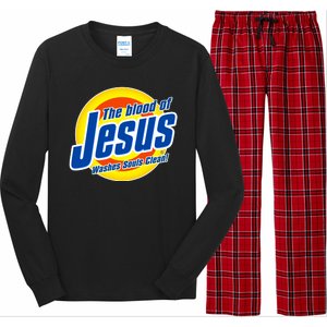 Funny The Blood Of Jesus Washes Souls Clean Detergent Long Sleeve Pajama Set